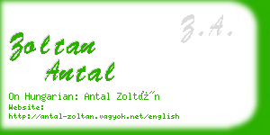 zoltan antal business card